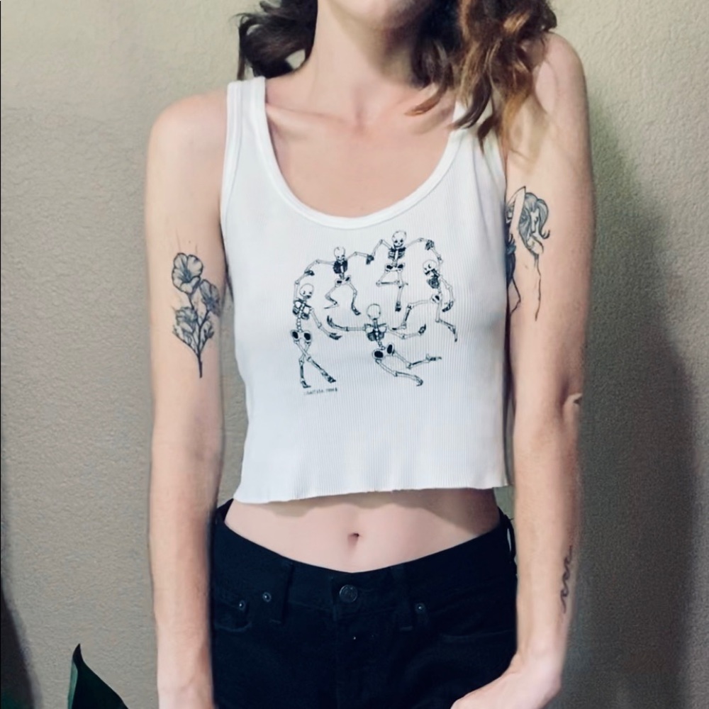Brandy Melville dancing skeleton tank